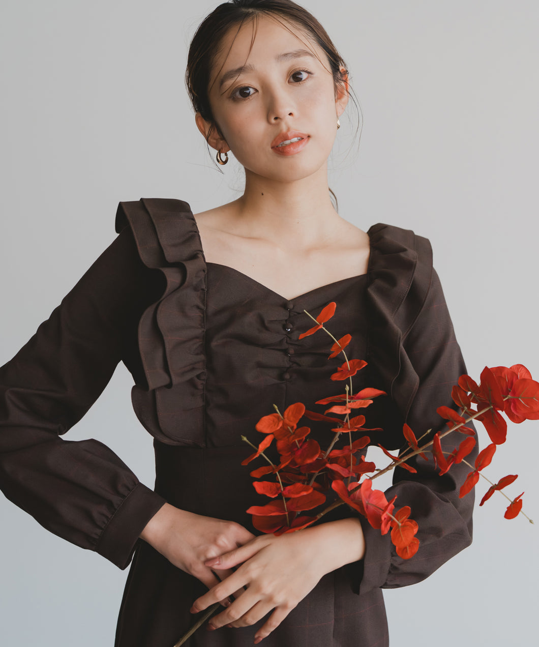 ショルダーフリルIラインワンピース/MM547408