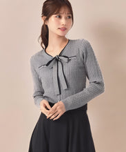 画像をギャラリービューアに読み込む, 配色ボウタイケーブルニット/MM548307
