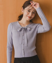 画像をギャラリービューアに読み込む, 【WEB限定予約販売/10月下旬発売予定】配色ボウタイケーブルニット/MM548307
