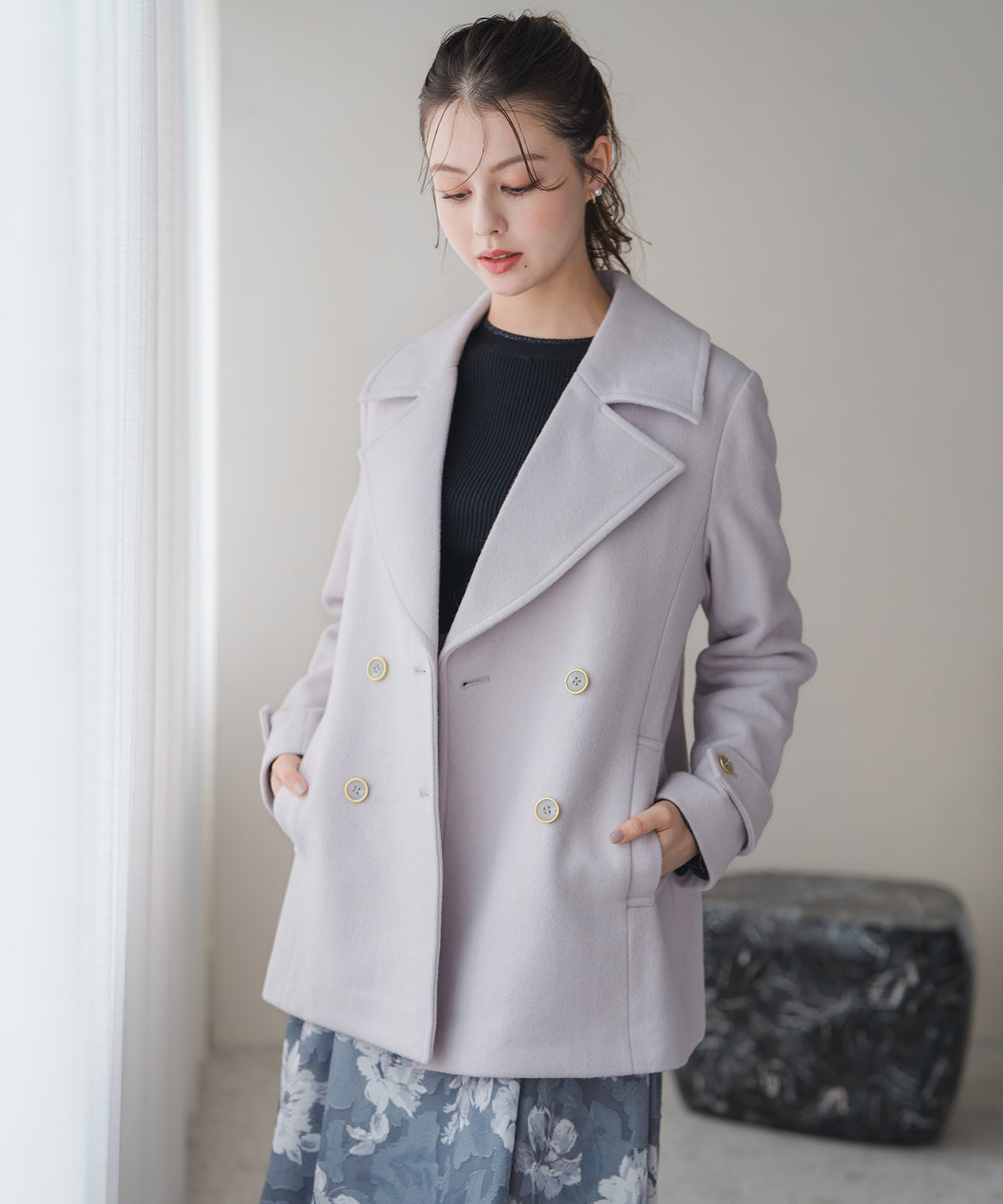 【WEB限定予約販売/11月上旬発売予定】ミドル丈ダブルボタンコート/MM548604