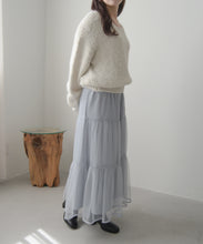 画像をギャラリービューアに読み込む, WEB限定　ニット×チュールスカートセットアップ/MM557408
