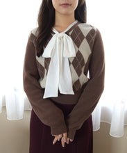 画像をギャラリービューアに読み込む, 一部店舗限定　リボンボウタイアーガイルニット/MM558308
