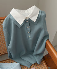 画像をギャラリービューアに読み込む, 配色シャツレイヤードニット/MM558309
