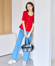 画像をギャラリービューアに読み込む, ストレッチデニムワイドパンツ/MM617301
