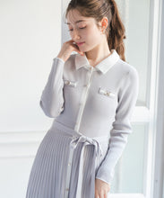 画像をギャラリービューアに読み込む, 襟付きバイカラーニットワンピース/MM617404
