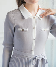 画像をギャラリービューアに読み込む, 襟付きバイカラーニットワンピース/MM617404
