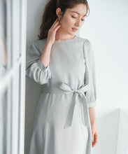 画像をギャラリービューアに読み込む, ポリデニム配色ステッチワンピース/MM617405
