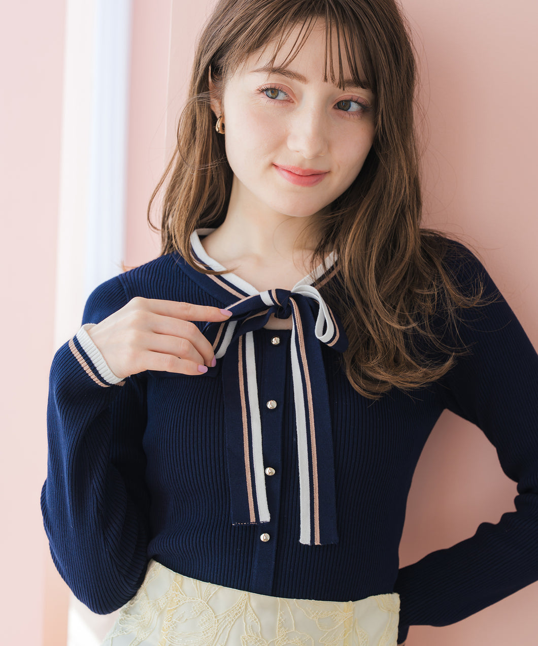 ラフラフさま専用　45r umii908 ニット　ジャケットのみ マルチ配色ボウタイリブニット/MM618305 – MISCH MASCH|31 Sons de mode