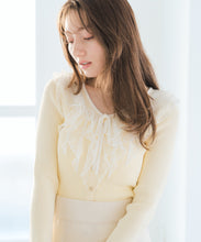 画像をギャラリービューアに読み込む, レースラッフル配色リボンニット/MM618307
