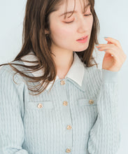 画像をギャラリービューアに読み込む, ダブル衿ケーブルカーディガン/MM618401
