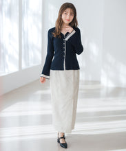 画像をギャラリービューアに読み込む, ラメシアーペプラムカーディガン/MM618402
