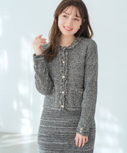 画像をギャラリービューアに読み込む, ツイード編みフリンジニットジャケット/MM618504

