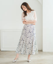 画像をギャラリービューアに読み込む, 【予約販売/3月下旬発売予定】線描きフラワーソフトマーメイドスカート/MM627201
