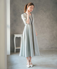 画像をギャラリービューアに読み込む, フロントプリーツ配色ワンピース/MM627401
