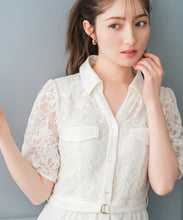 画像をギャラリービューアに読み込む, 開襟レースシャツワンピース/MM627403
