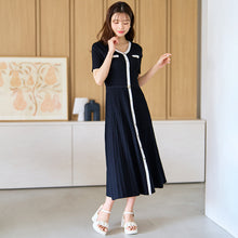 画像をギャラリービューアに読み込む, ラメ配色AラインVネックニットワンピース/MM627417
