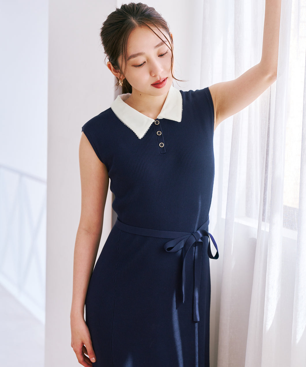 ☆【TAYLOR MADE】☆ネイビー ☆襟ポロデザイン☆ワンピースドレス