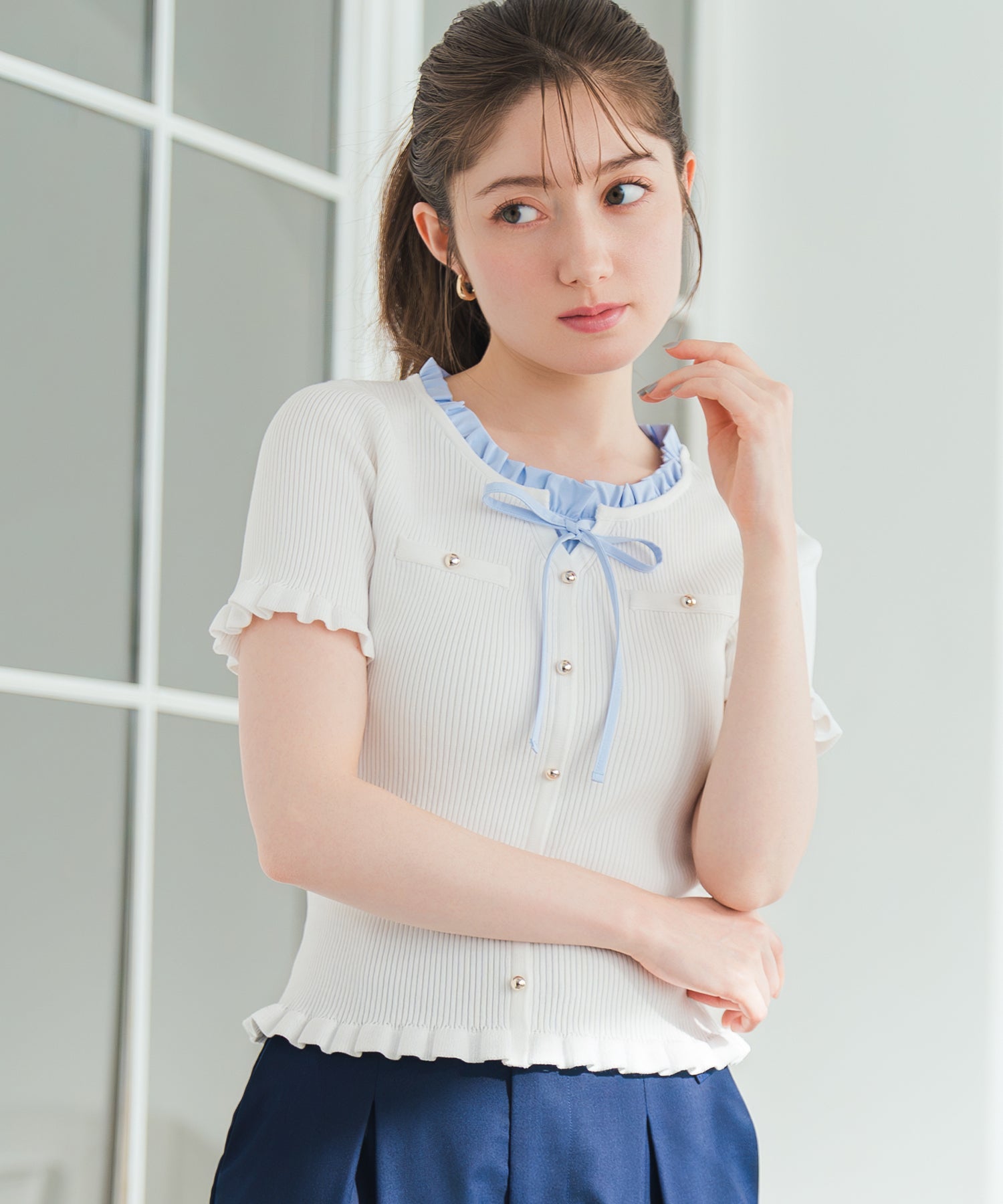 フリルシャツレイヤードニット/MM628302 – MISCH MASCH|31 Sons de mode