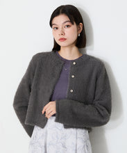画像をギャラリービューアに読み込む, クロップドシャギーニットカーディガン/MO33N07
