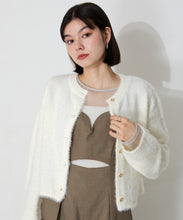 画像をギャラリービューアに読み込む, クロップドシャギーニットカーディガン/MO33N07
