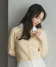 画像をギャラリービューアに読み込む, 襟付きケーブルカーディガン/TT548409
