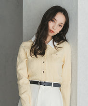 画像をギャラリービューアに読み込む, 襟付きケーブルカーディガン/TT548409
