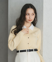 画像をギャラリービューアに読み込む, 襟付きケーブルカーディガン/TT548409
