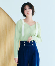 画像をギャラリービューアに読み込む, 肩リボン配色ニット/TT618307
