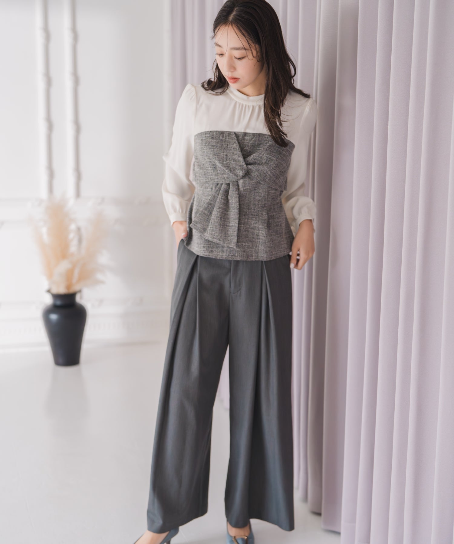 ツイードドッキングねじりペプラムブラウス/MM548109 – MISCH MASCH|31