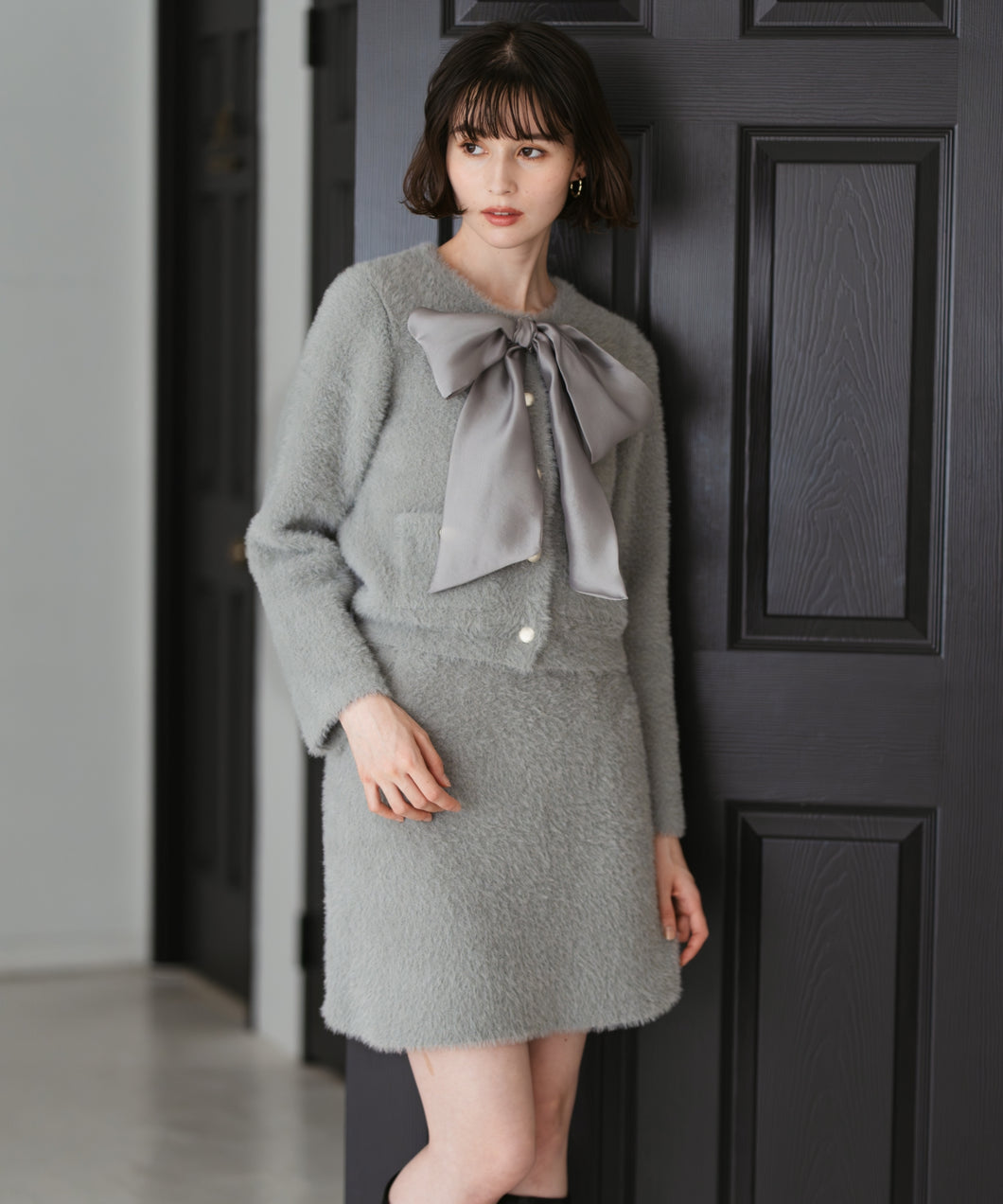 【予約販売/11月中旬発売予定】シャギーカーデ×ミニスカセットアップ/TT547411