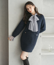 画像をギャラリービューアに読み込む, チュールボウタイラメニットミニワンピース/TT547418
