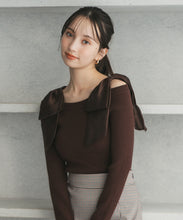 画像をギャラリービューアに読み込む, 肩リボンシアーニット/TT548304
