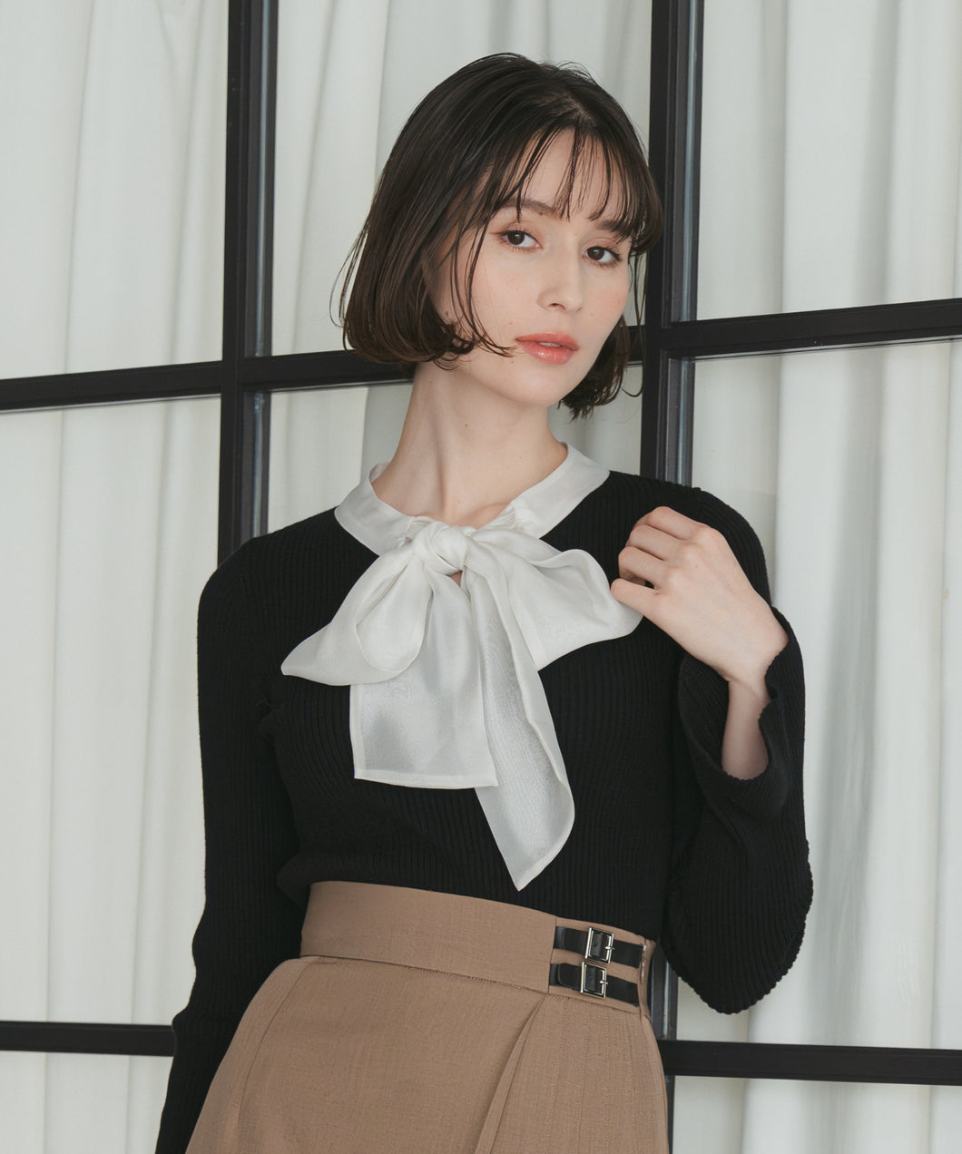 シアーボウタイリブニット/TT548319