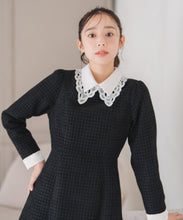 画像をギャラリービューアに読み込む, レース襟付きツイードミニワンピース/MM547420
