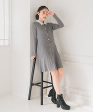 画像をギャラリービューアに読み込む, 【WEB限定予約販売/12月上旬発売予定】襟付きケーブルミニニットワンピース/MM547424
