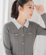 画像をギャラリービューアに読み込む, 【WEB限定予約販売/12月上旬発売予定】襟付きケーブルミニニットワンピース/MM547424
