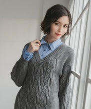 画像をギャラリービューアに読み込む, シャツレイヤードケーブルワンピース/TT547415
