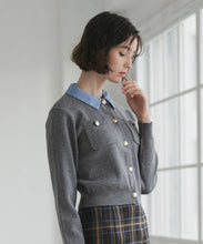 画像をギャラリービューアに読み込む, 襟付きポケットカーディガン/TT548401
