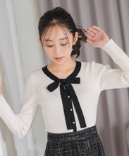 画像をギャラリービューアに読み込む, ラメ配色ボウタイニット/MM548322
