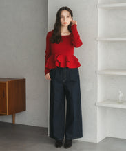 画像をギャラリービューアに読み込む, ペプラムボリューム袖ニット/TT548317
