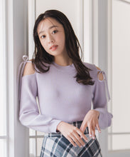 画像をギャラリービューアに読み込む, 肩開きリボンニット/MM548315
