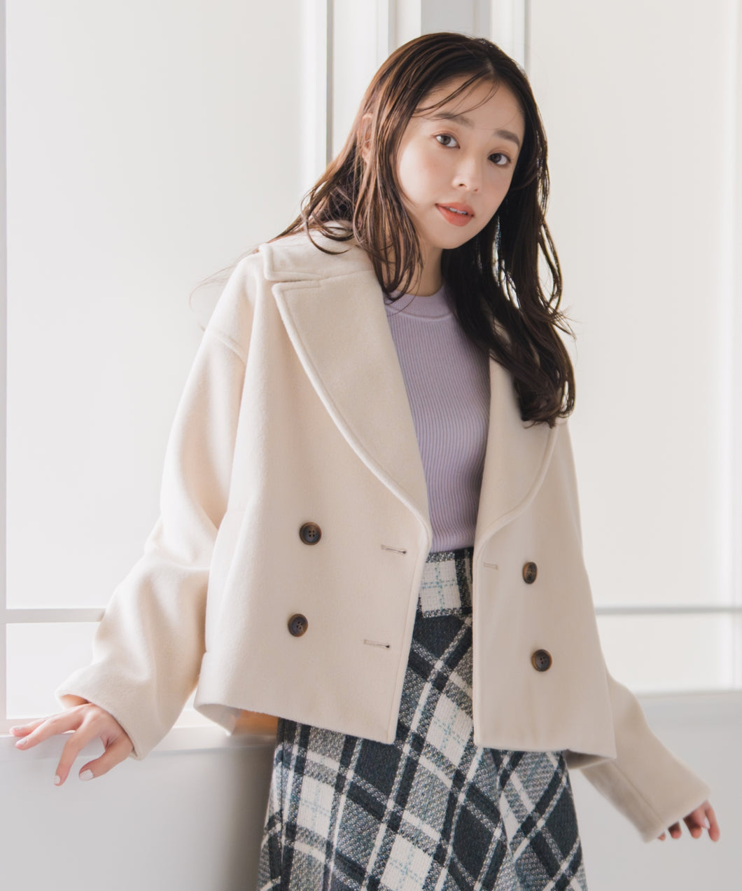 ミニシャギービックカラーコート/MM548607