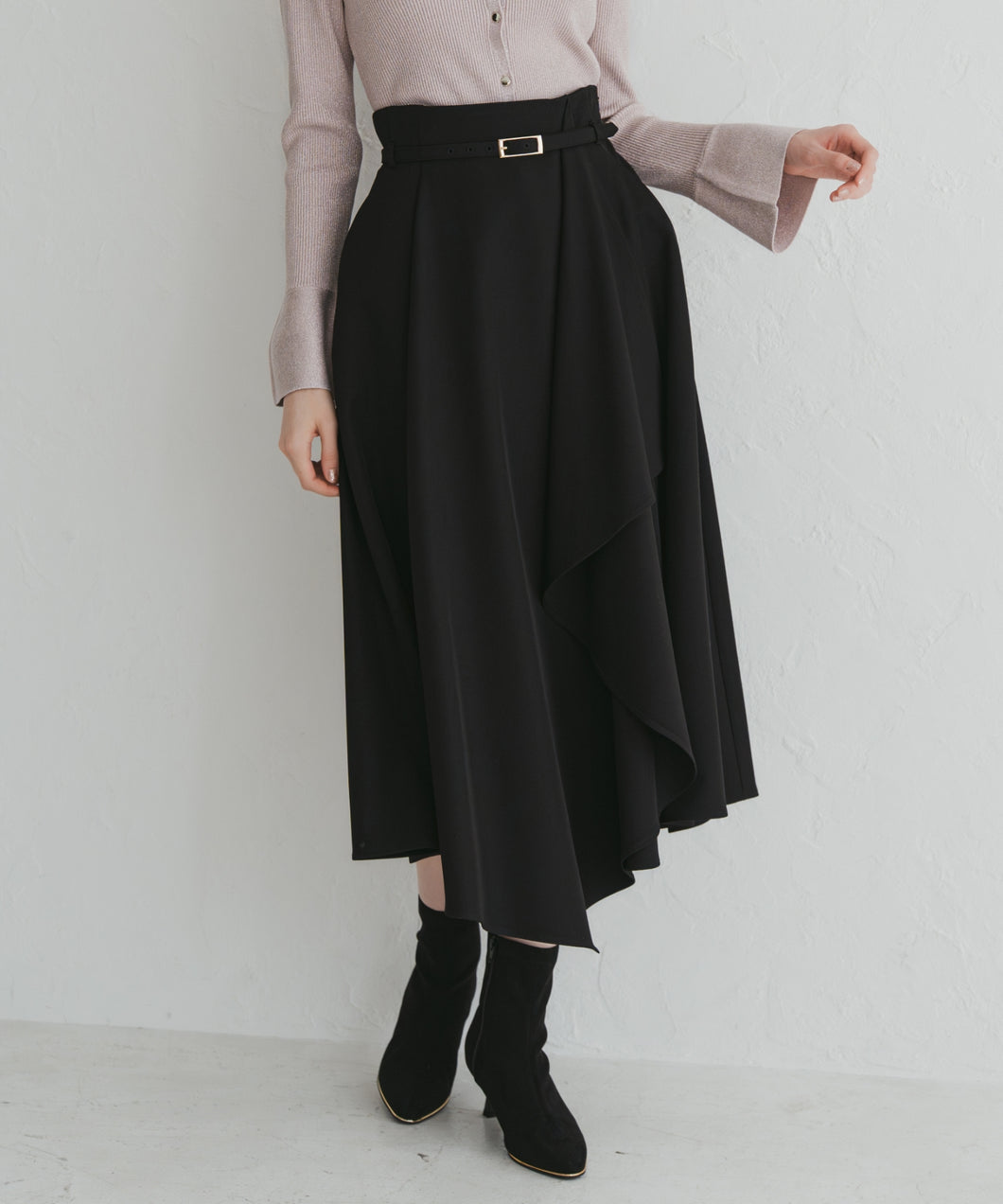 ベルト付きアシメフレアスカート/TT547216