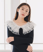 画像をギャラリービューアに読み込む, レースチュール襟マーメイドニットワンピース/MM547418
