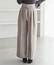 画像をギャラリービューアに読み込む, リボンベルト付ウーリッシュワイドパンツ/TT547303
