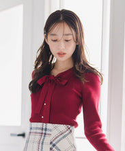 画像をギャラリービューアに読み込む, 【WEB限定予約販売/11月下旬発売予定】ラメ配色ボウタイニット/MM548322
