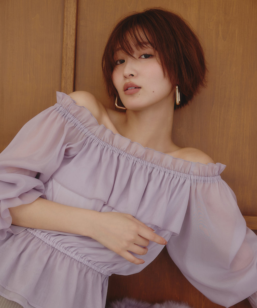 フリルラメシアーブラウス/MM538109