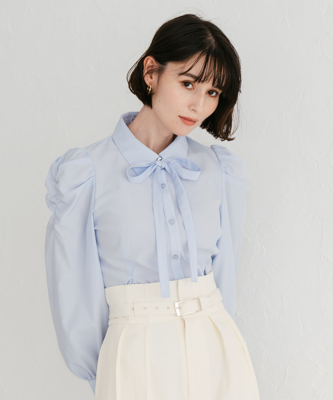 襟付きボウタイシャツブラウス/TT548102