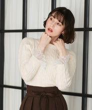 画像をギャラリービューアに読み込む, レース袖ふわふわケーブルニット/TT548305
