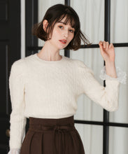 画像をギャラリービューアに読み込む, レース袖ふわふわケーブルニット/TT548305
